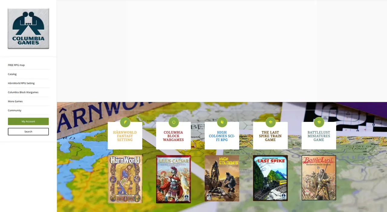 Columbia Games · WordPress screenshot